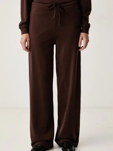 Trussardi pantaloni de trening pentru femei din lână maro