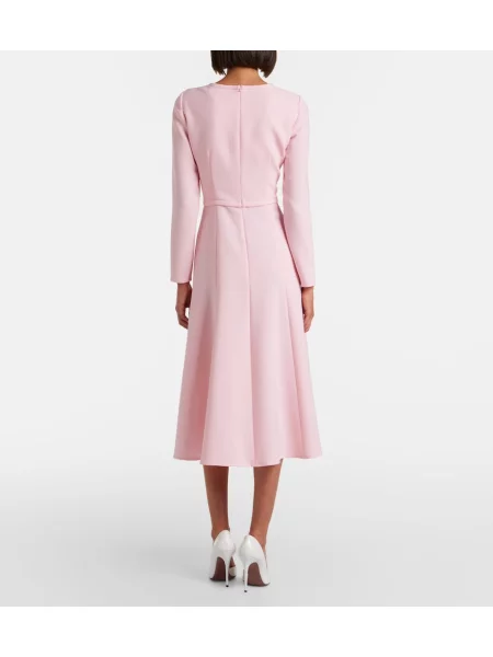 Rochie midi Carolina Herrera cu funde roz