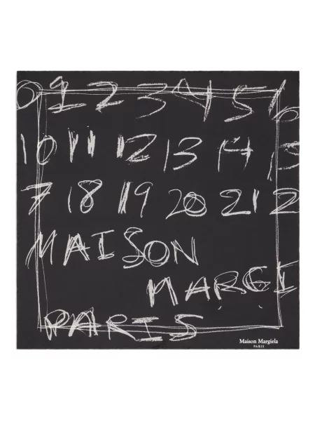 Fular Maison Margiela cu imagine negru