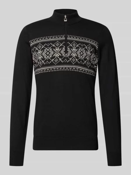 Sweter wełniany z naszywką z logo model Liaset' Dale Of Norway czarny