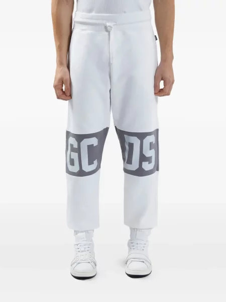 Pantaloni sport Gcds cu imagine alb