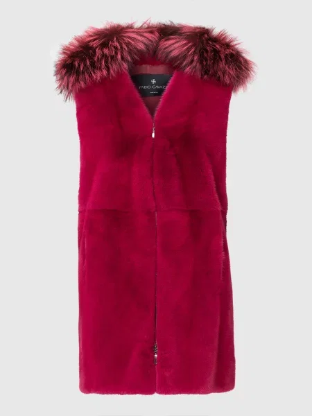 Малиновий жилет з хутра норки і лисиці Fabio Gavazzi рожевий