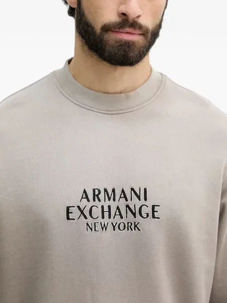 Hanorac Armani Exchange cu broderie gri
