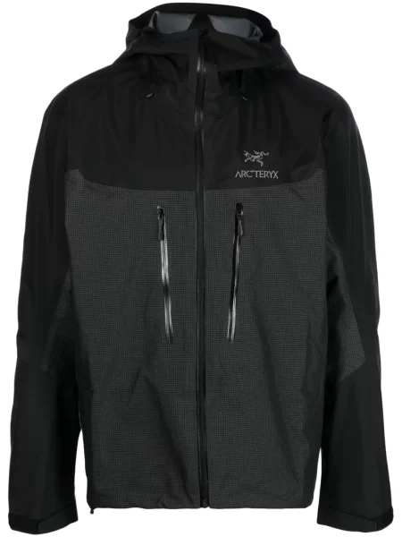 Geacă Arc'teryx cu broderie cu glugă negru