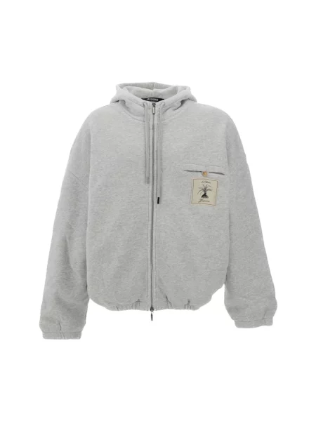 Bluza z kapturem Jacquemus z kapturem szara