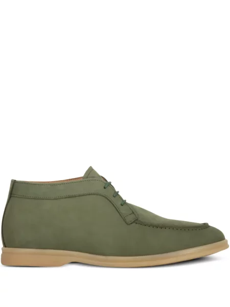 Botine Bruno Magli cu șireturi din piele verde