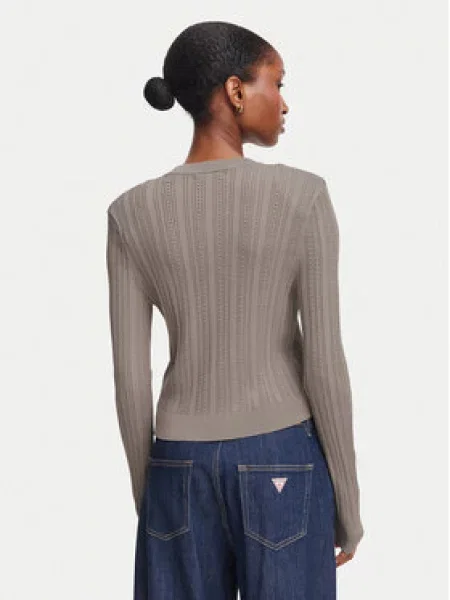 Guess Svetr Carmen černošedá béžový