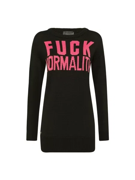 Sukienka Philipp Plein z okrągłym dekoltem czarna