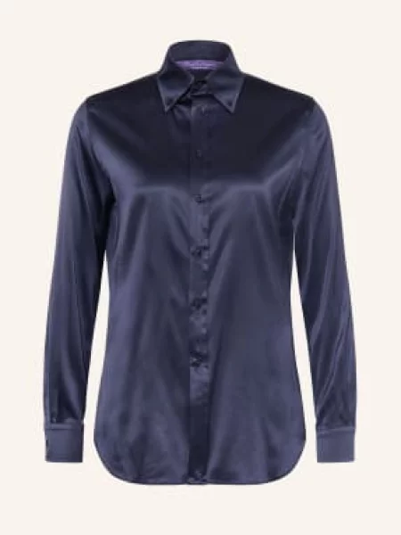 Ralph Lauren Collection Bluzka Cameron Z Jedwabiu blau granatowa