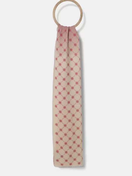 Вълнен шал Tory Burch T Monogram Oblong с десен розово