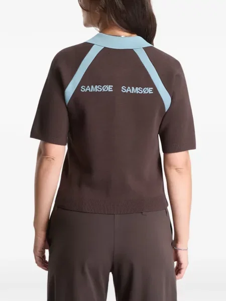 Tricou polo Samsøe Samsøe maro
