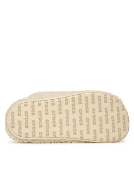 Crocs Pantofle Classic Cozzzy světle béžová bílé