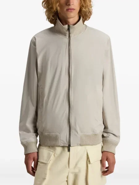 Geacă bomber Woolrich din piele de căprioară maro