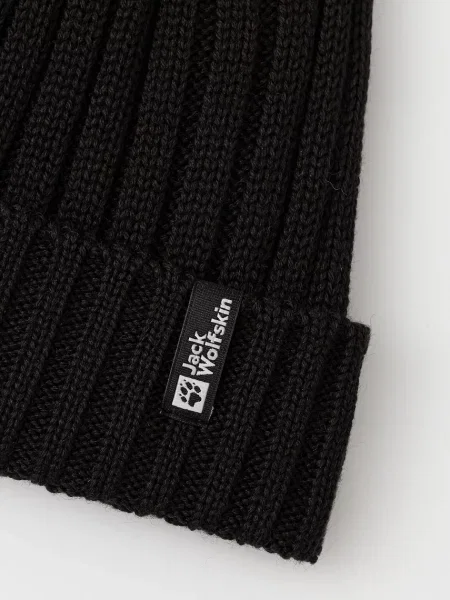 Шерстяная шапка Jack Wolfskin черная
