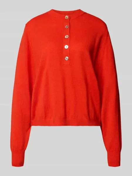 Sweter z dzianiny o kroju relaxed fit z czystej wełny lana z prążkowanymi ściągaczami Stefanel