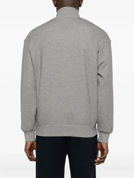 Hanorac Maison Kitsune de jumătate de fermoar gri