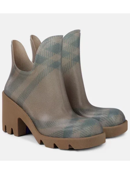 Карирани боти до глезена Burberry розово