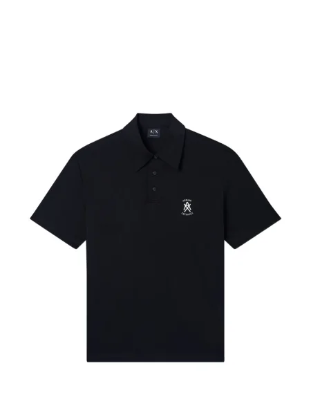 Tricou polo Armani Exchange cu autograf negru