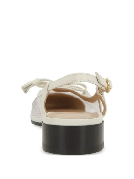 Pantofi cu toc Valentino Garavani cu funde slingback alb