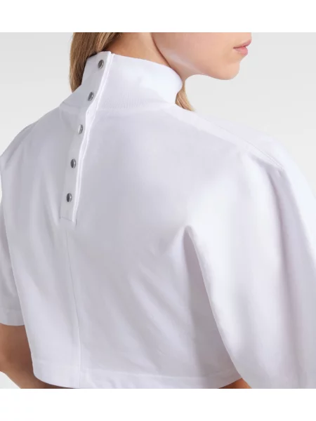 Tricou Alaïa din jerseu alb