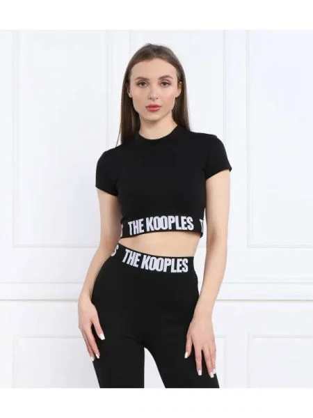 The Kooples Tricou | Cropped Fit negru