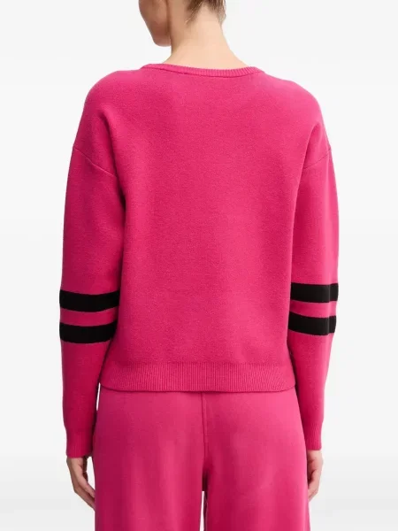 Pulover Dkny cu dungi cu autograf roz
