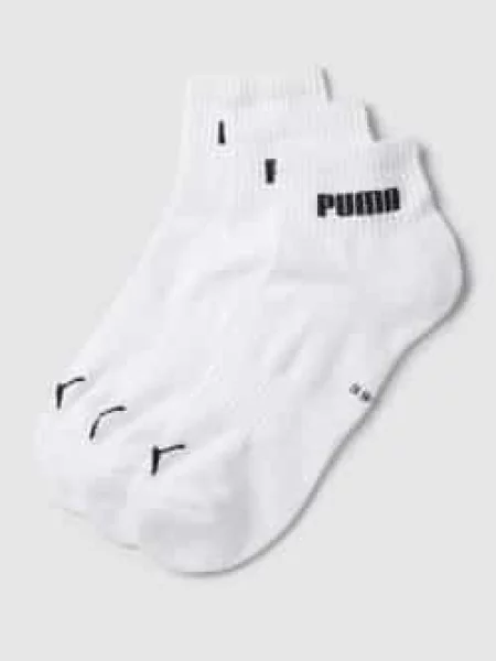 Krótkie skarpety z nadrukiem z logo w zestawie 3 szt. Puma białe