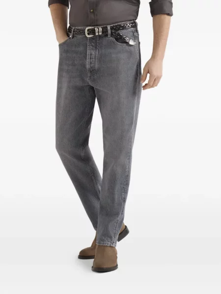 Pantaloni Brunello Cucinelli cu 5 buzunare gri
