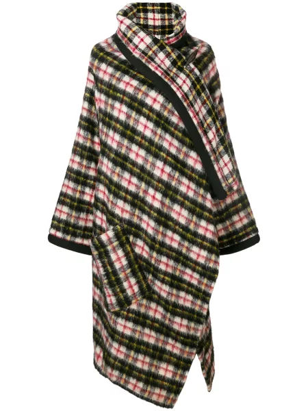 Kostkovaný s límcem kabát Jean Paul Gaultier Pre-owned černý