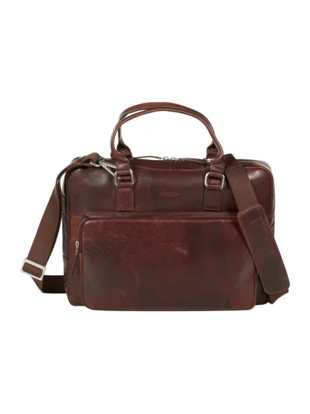 Torba na laptopa Howard London skórzana brązowa
