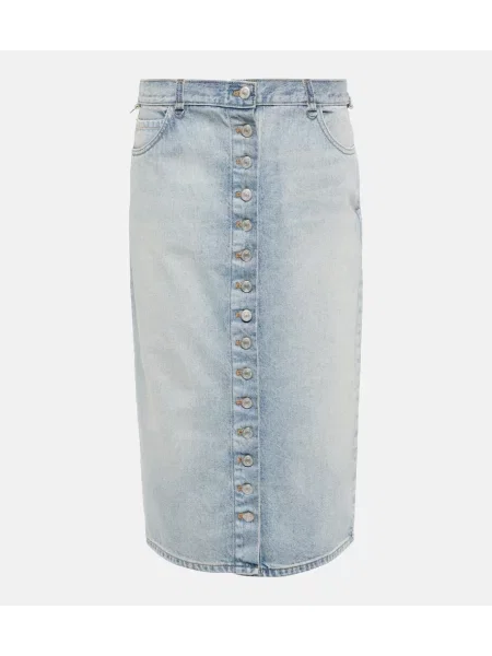 Fustă din denim Courreges până la genunchi albastru