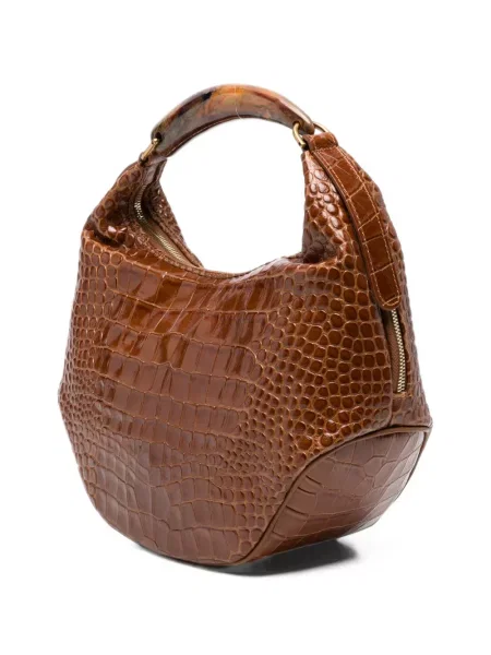 Geantă shopper Visona` din piele maro