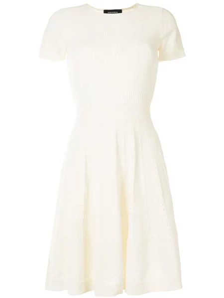 Rochie Dsquared2 tricotate evazată alb