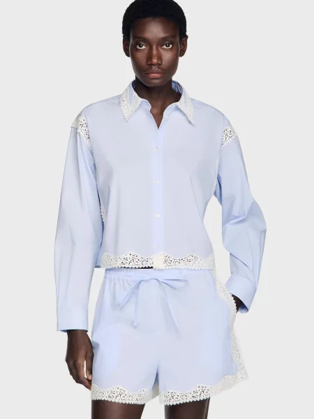 Сорочка Sandro синя