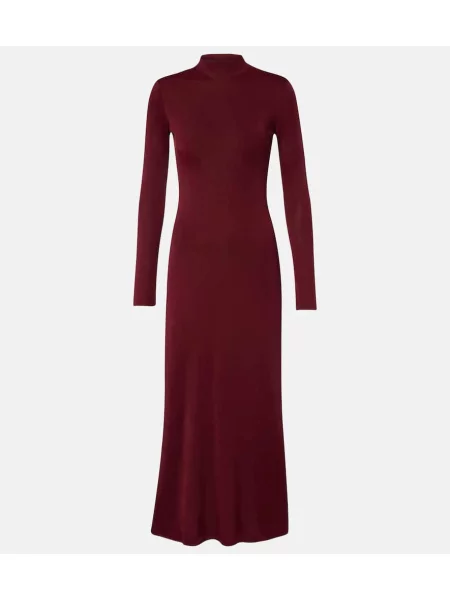 Rochie maxi Altuzarra din jerseu de costum bordo