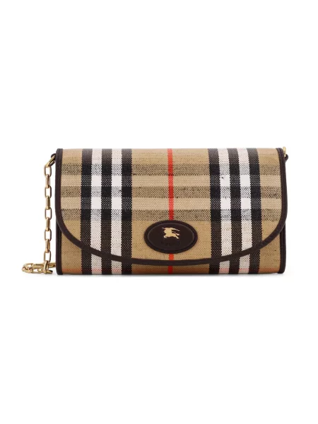 Torebka Burberry z nadrukiem biznesowa z klapami beżowa