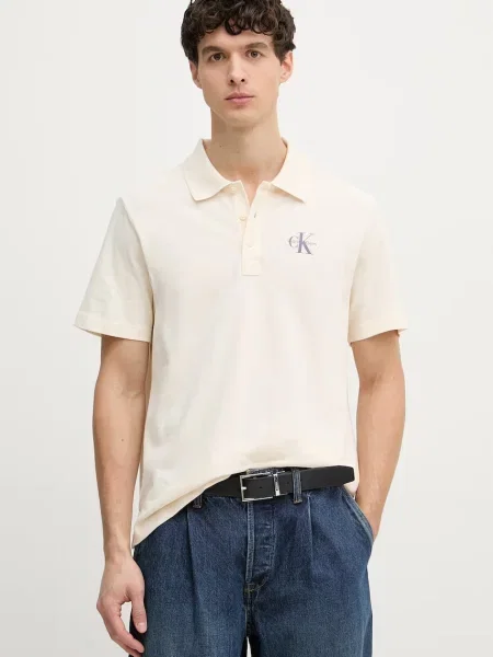 Calvin Klein Jeans Πόλο Ανδρικό μπεζ