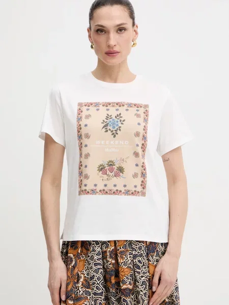 Weekend Max Mara tricou din PANTERA alb