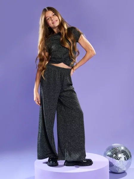 Sinsay Kalhoty wide leg černá
