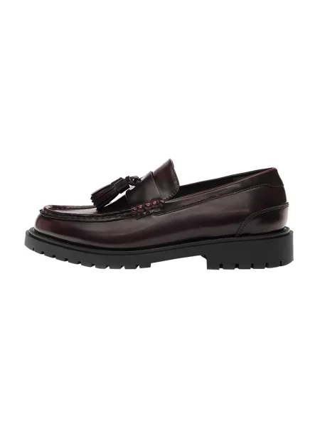 Pull&Bear Mocasini burgundy roșu
