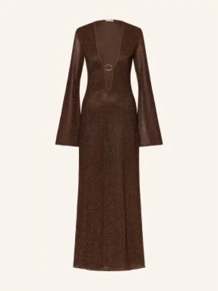 Oséree Sukienka Plażowa Lumière Z Brokatową Nicią braun złota