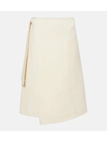 Fustă Proenza Schouler cu talie înaltă de lână alb