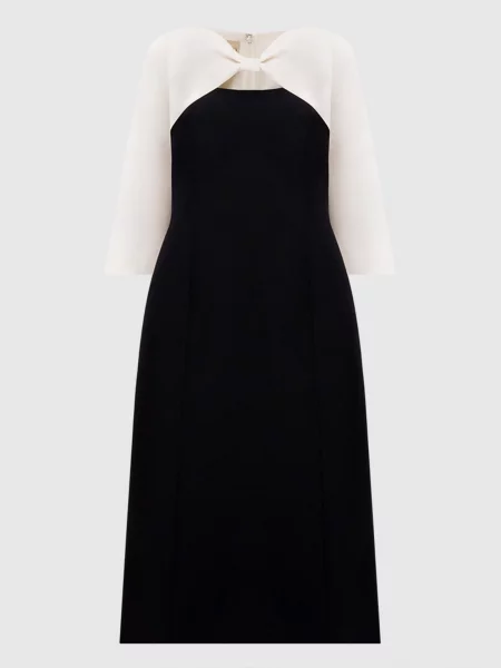 Сукня міді з вовни і шовку Valentino чорна