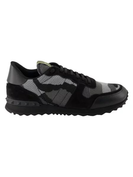 Sneakersy Valentino Garavani skórzane w kamuflażu czarne