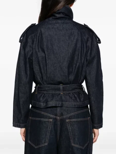 Cu centură geacă de blugi Emporio Armani albastru