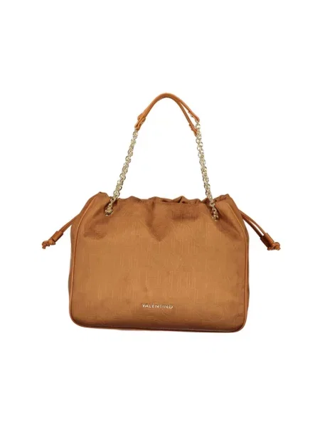 Lniana shopperka Valentino By Mario Valentino brązowa