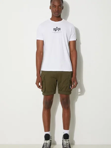 Футболка Alpha Industries Basic Mid Logo біла