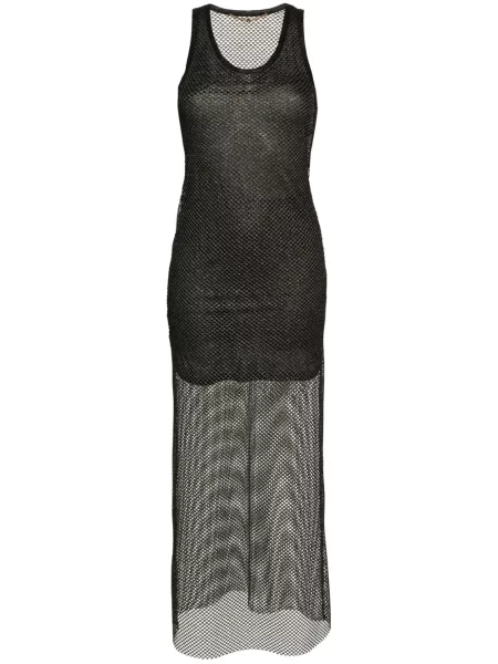 Rochie maxi Palm Angels plasă de costum negru