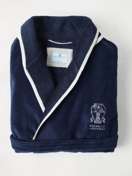 Halat Brunello Cucinelli cu broderie albastru