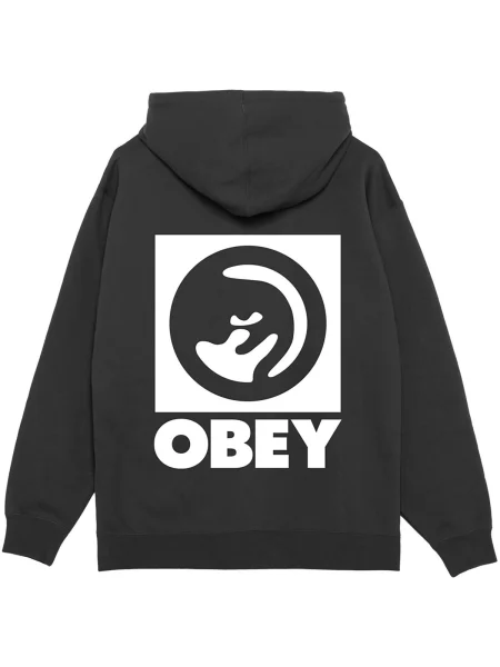 Fleecová fleecová mikina Obey čierna